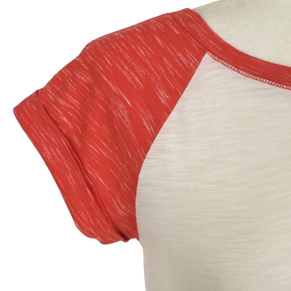 Express NWOT Women's Red Short Sleeve Raglan Baseball Tee XS - Picture 7 of 10